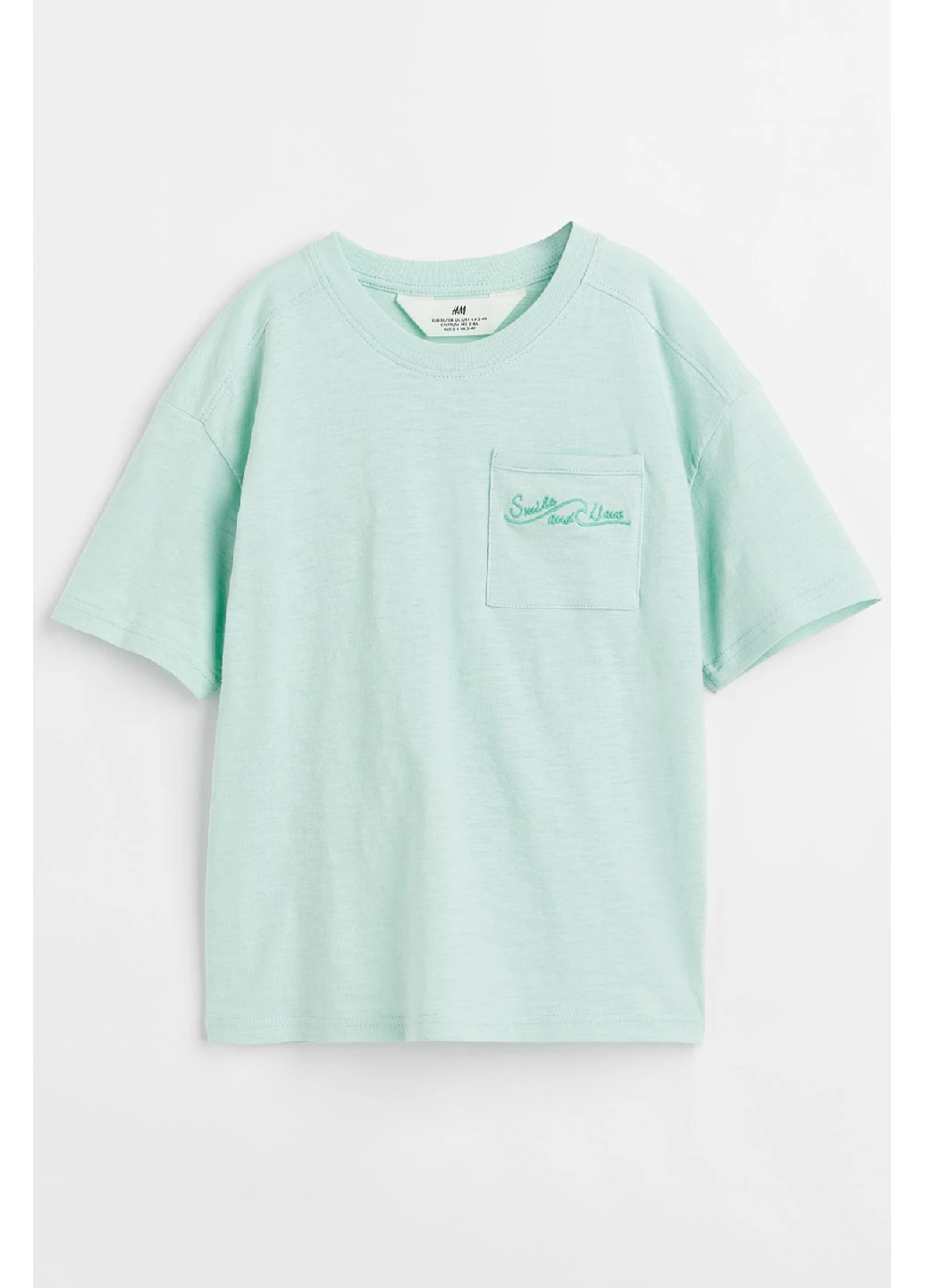 Світло-бірюзова літня футболка H&M
