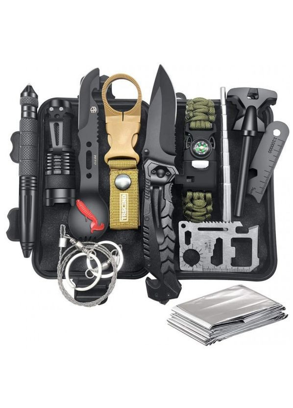 Набір для виживання армійський тактичний аварійне приладдя комплект інструментів Bestbids Pro 12 предметів No Brand (262095079)