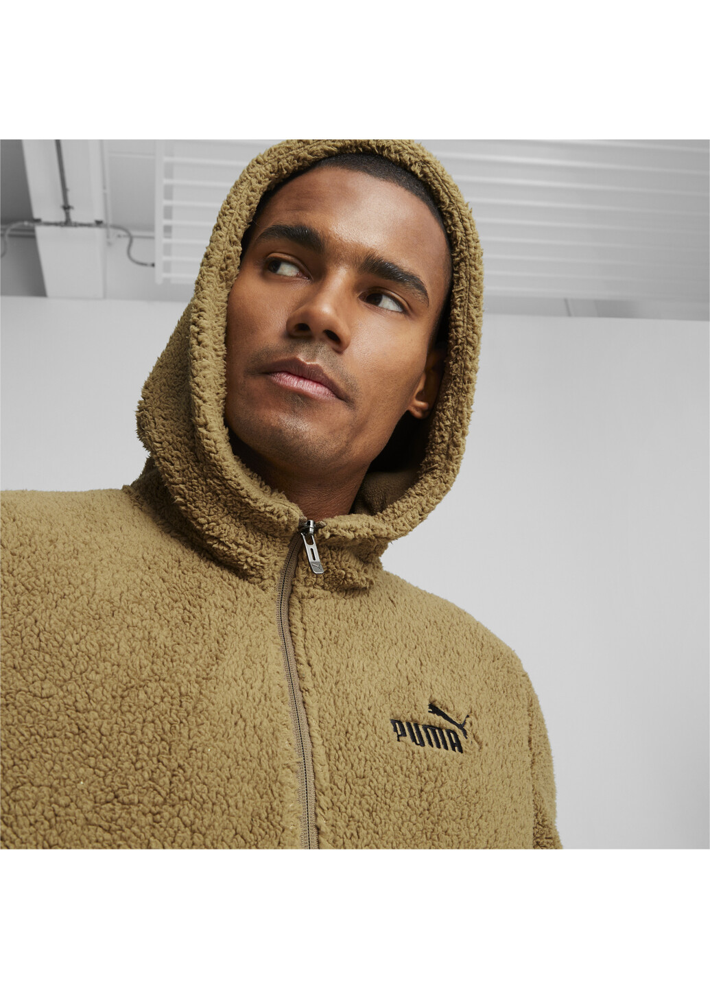 Puma men's full top zip sherpa hoodie