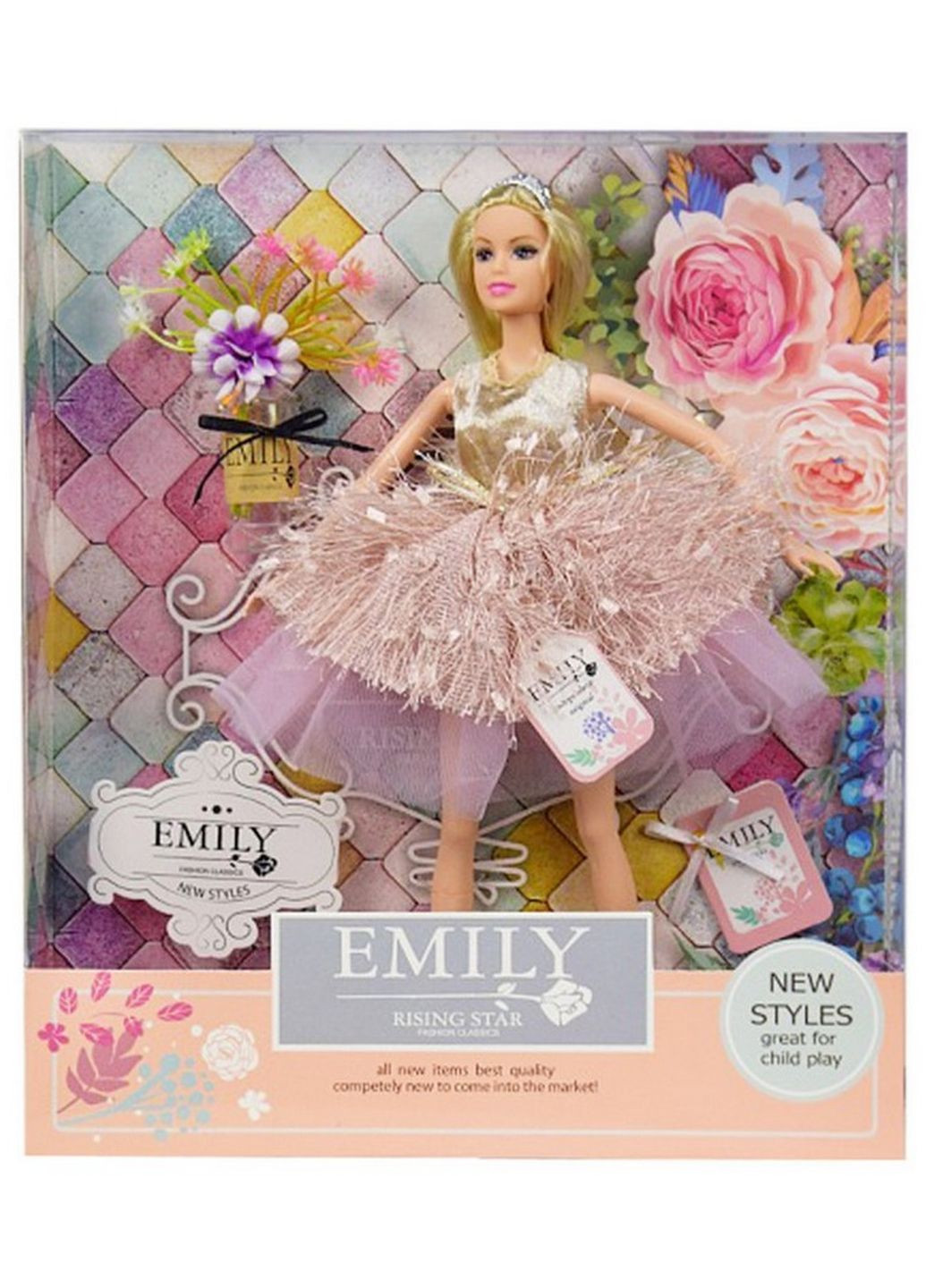 Кукла Emily QJ077B с букетом и аксессуарами (Золотой) Bambi (262085069)