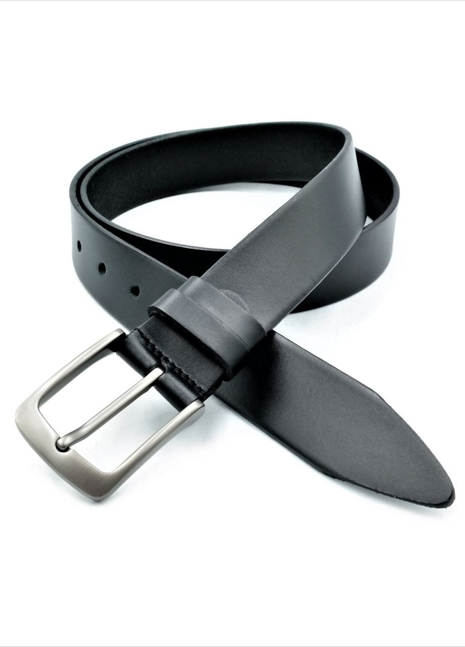 Чоловічий шкіряний ремінь 3,3 х 110-120 см Чорний Weatro (262290911)