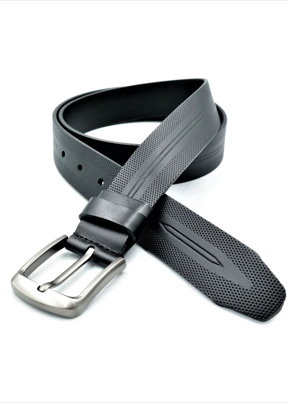 Чоловічий шкіряний ремінь 3,8 х 105 см Чорний Weatro (262290957)