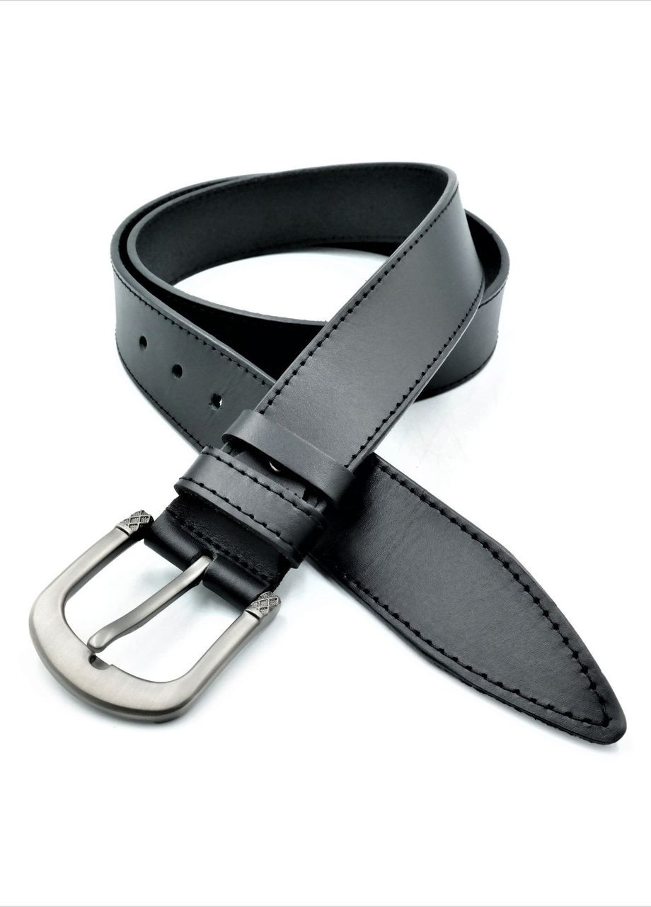 Чоловічий шкіряний ремінь 3,8 х 105 см Чорний Weatro (262290924)