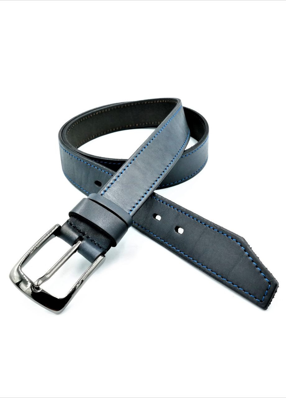 Чоловічий шкіряний ремінь 3,3 х 110-120 см Чорний Weatro (262290949)