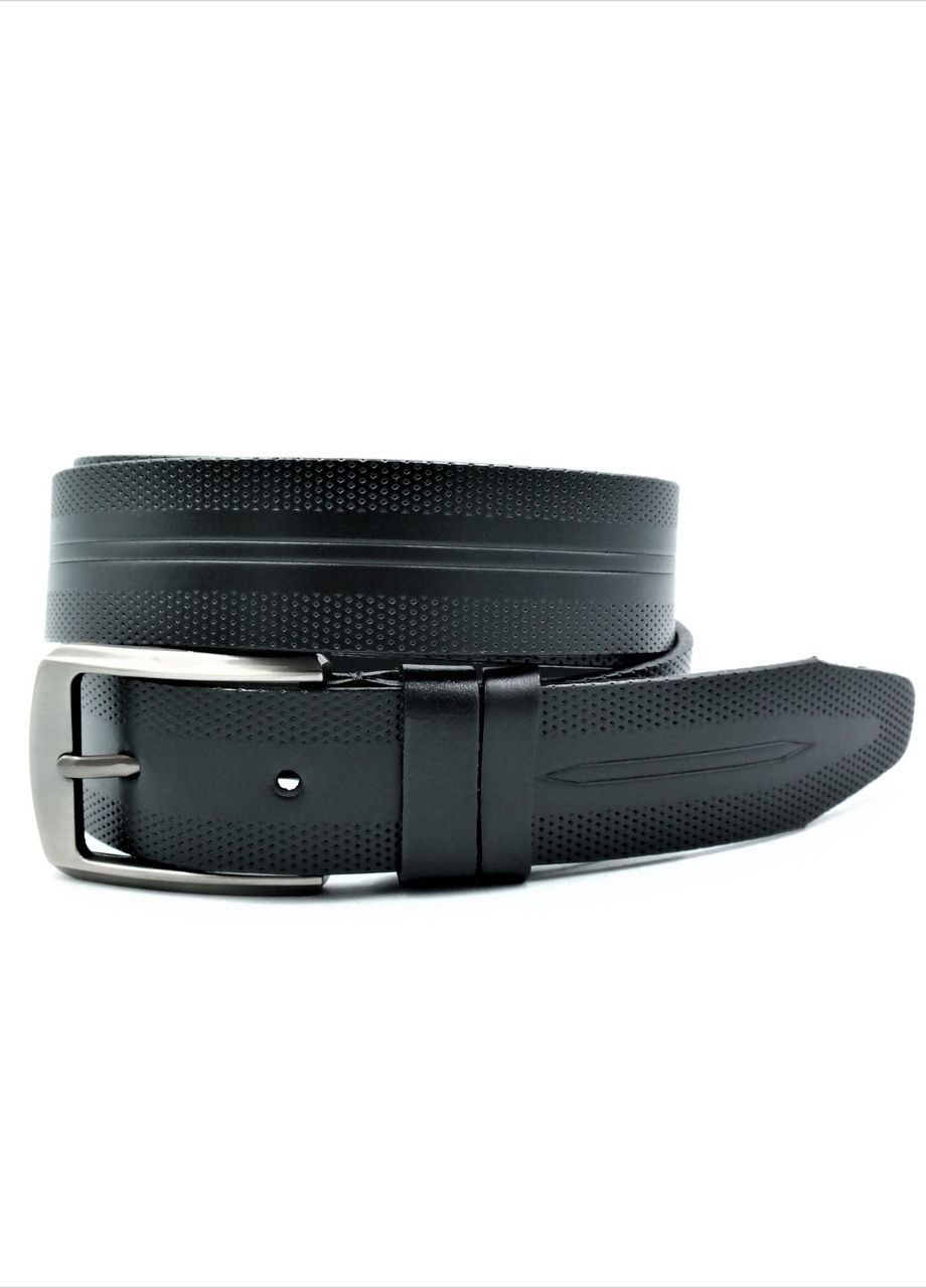 Чоловічий шкіряний ремінь 3,3 х 110-120 см Чорний Weatro (262290940)