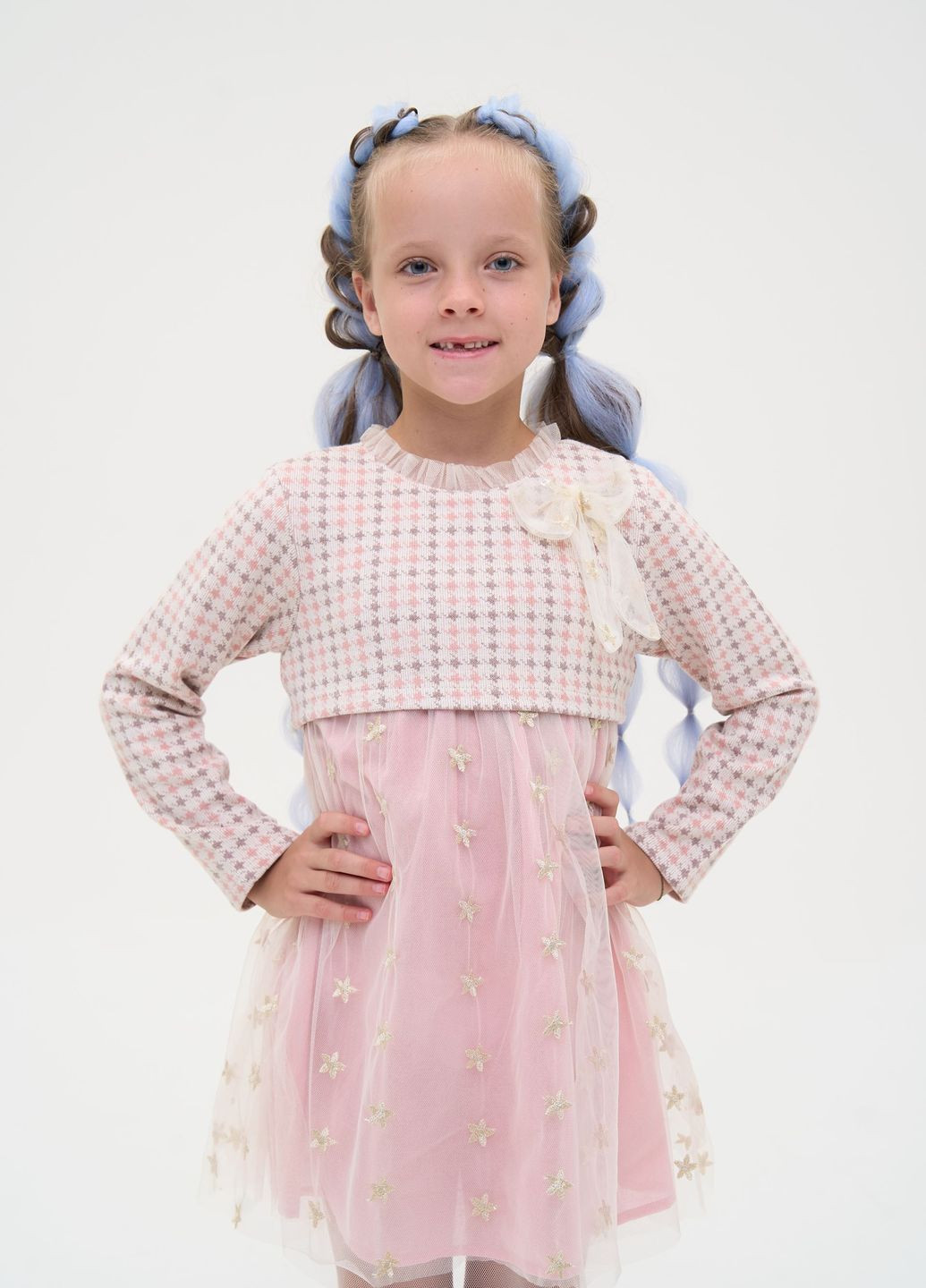 Розово-лиловое нарядное платье babydoll с длинным рукавом, пудра Yumster (261995065)