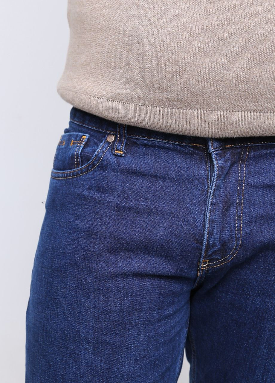 Синие зимние прямые джинсы мужские синие прямые утепленные фланелью Прямая FRANCO BENUSSI