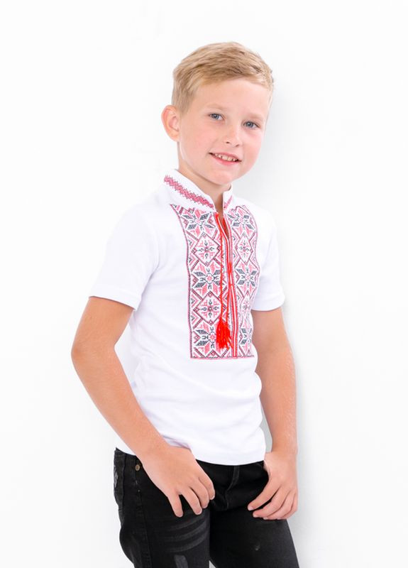 Вишиванка для хлопчика з коротким рукавом Білий Носи Своє (6127-038-22-v1) Носи своє (262006541)