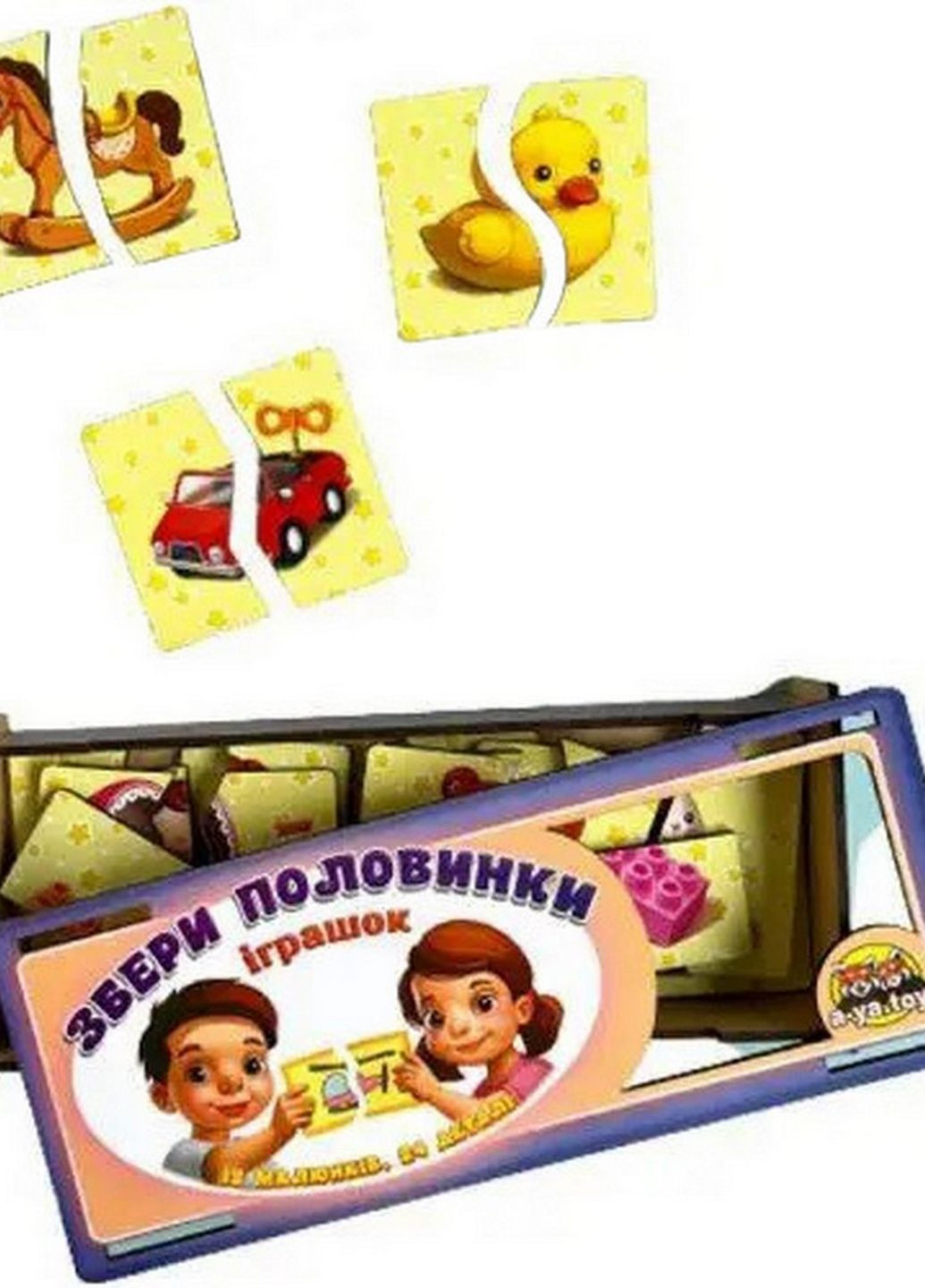 Настольная развивающая игра-пазл "Игрушки" (ПСФ070) PSF070, 12 картинок-половинок Ubumblebees (262085511)