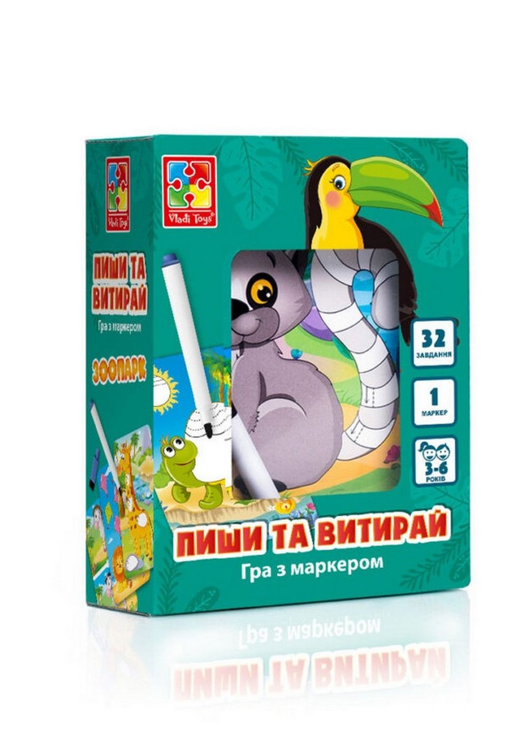 Настільна гра Пиши та витирай "Зоопарк" VT5010-20 укр Vladi toys (262085249)