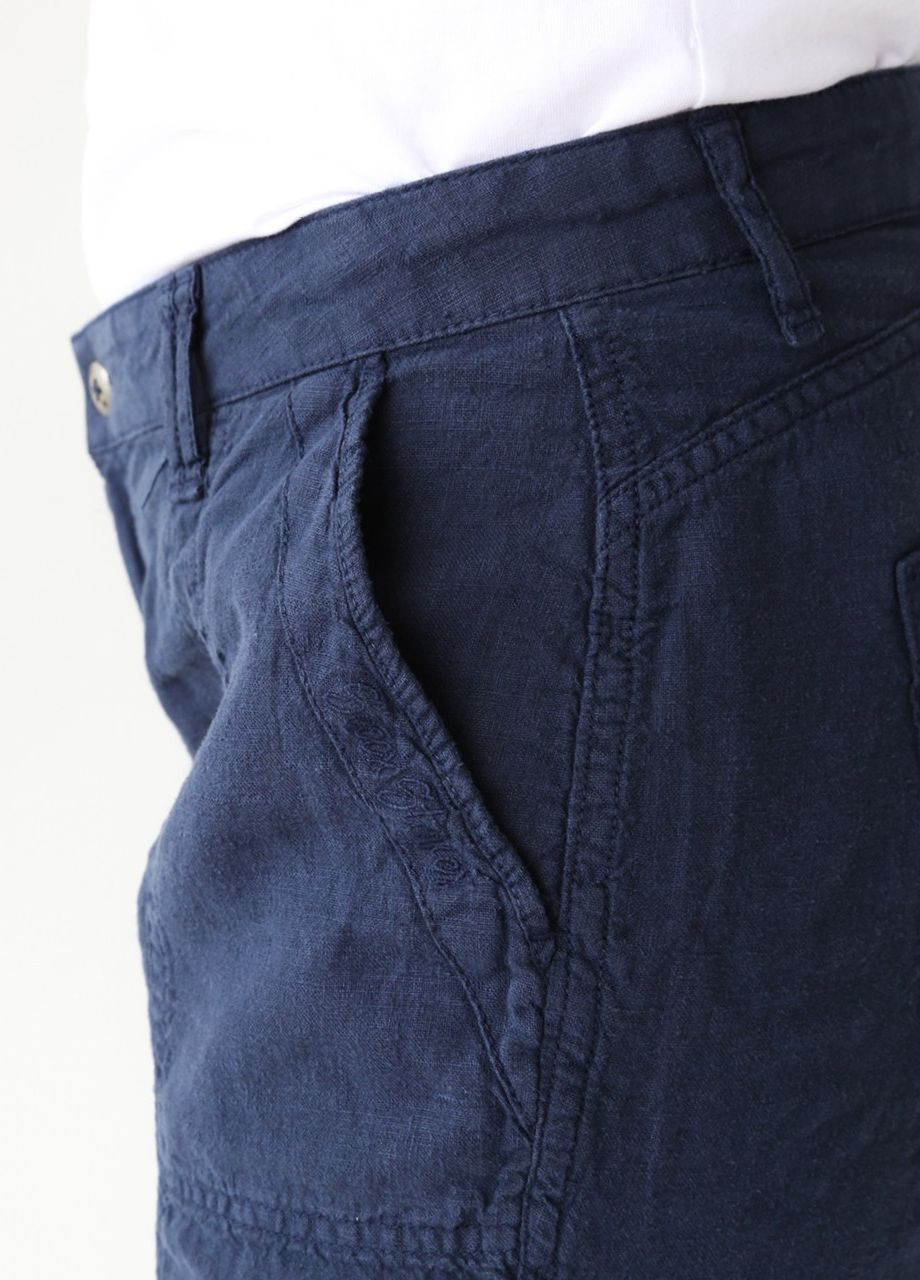 Шорти жіночі лляні прямі темно-сині JEANSclub Прямые (262086356)