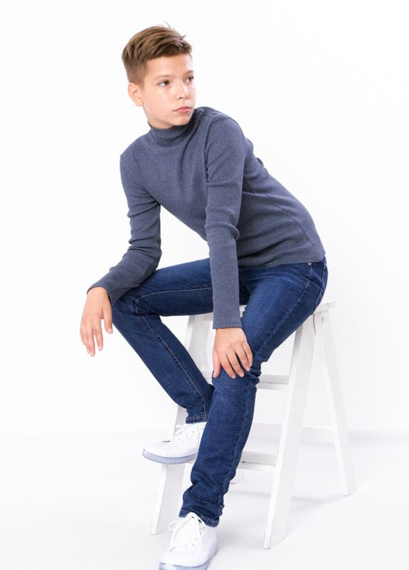 Синие демисезонные джинсы для мальчика под ремень (юниор) синий (12197-v0) No Brand