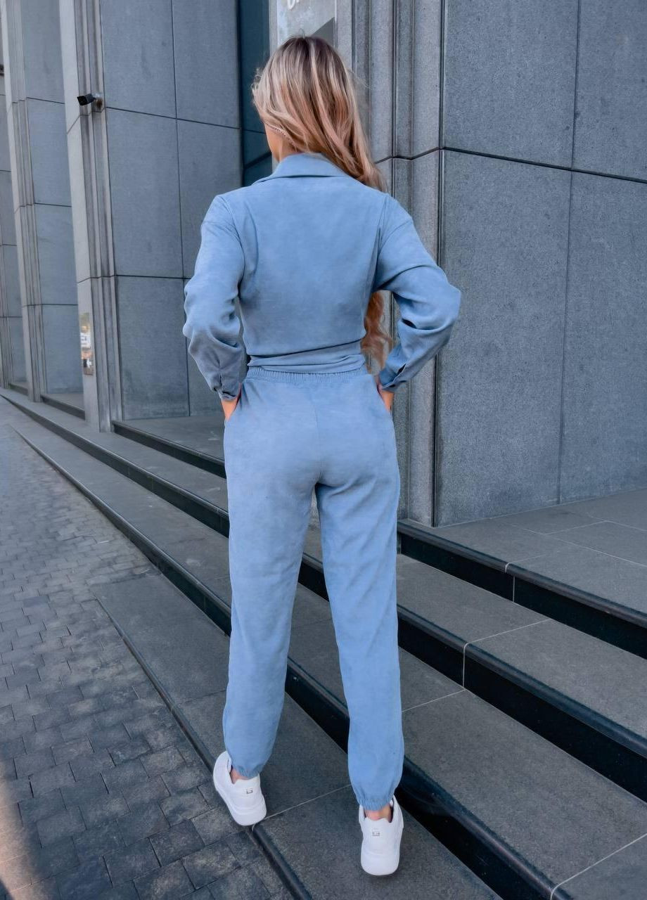Женский прогулочный костюм двойка S M L (42 44 46) рубашка штаны светлый джинс No Brand (262291759)
