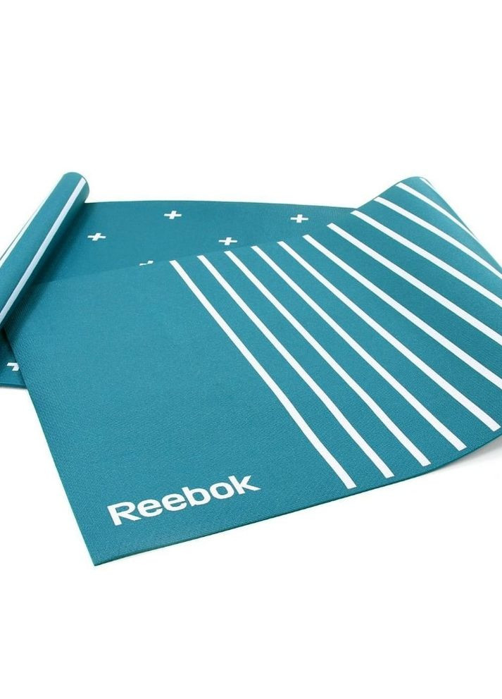 Двосторонній килимок для йоги Double Sided 4mm Yoga Mat блакитний, білий unisex 173 х 61 х 0,4 с Reebok (262297489)