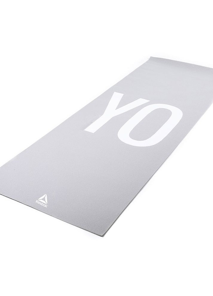 Двосторонній килимок для йоги Double Sided 4mm Yoga Mat сірий unisex 173 х 61 х 0,4 см Reebok (262297458)