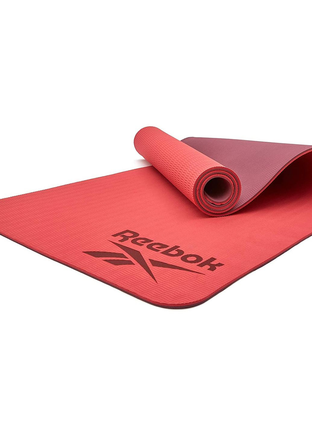 Двухсторонний коврик для йоги Double Sided Yoga Mat красный unisex 173 х 61 х 0,4 см Reebok (262297438)