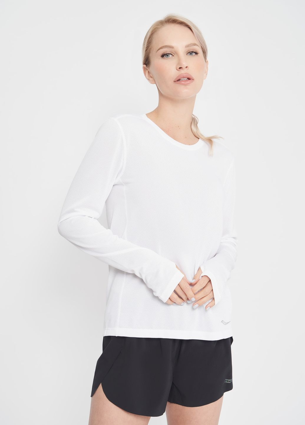 Белая всесезон футболка с длинным рукавом t-shirt manica lunga girocollo белая женская l Kappa