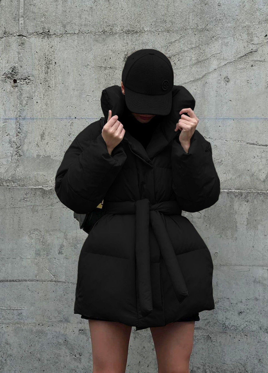Чорна зимня куртка жіноча зимова пуховик оверсайз к-015 SoulKiss k-015