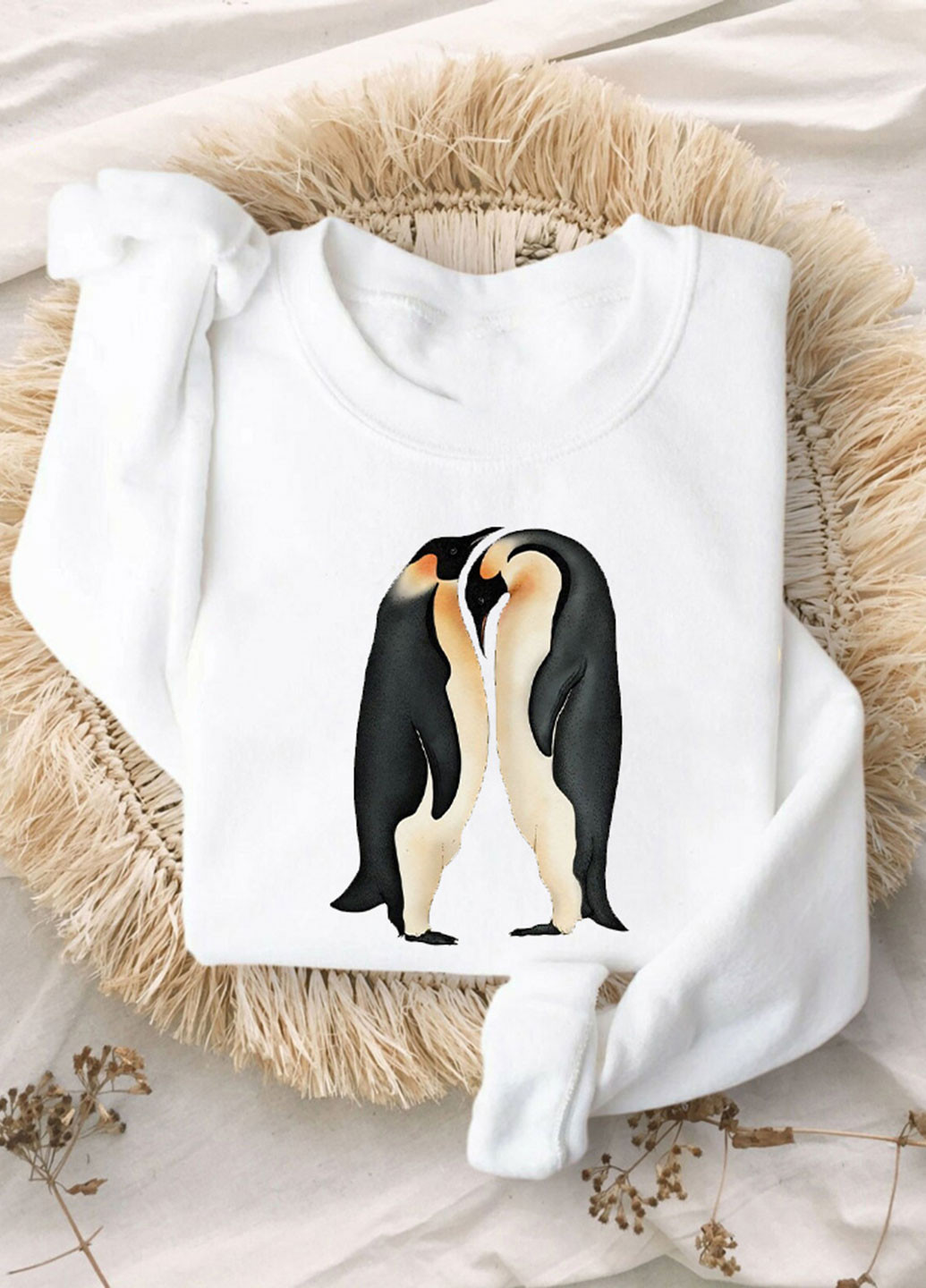 Свитшот женский белый Sensual penguins Love&Live - крой рисунок белый кэжуал - (262289929)