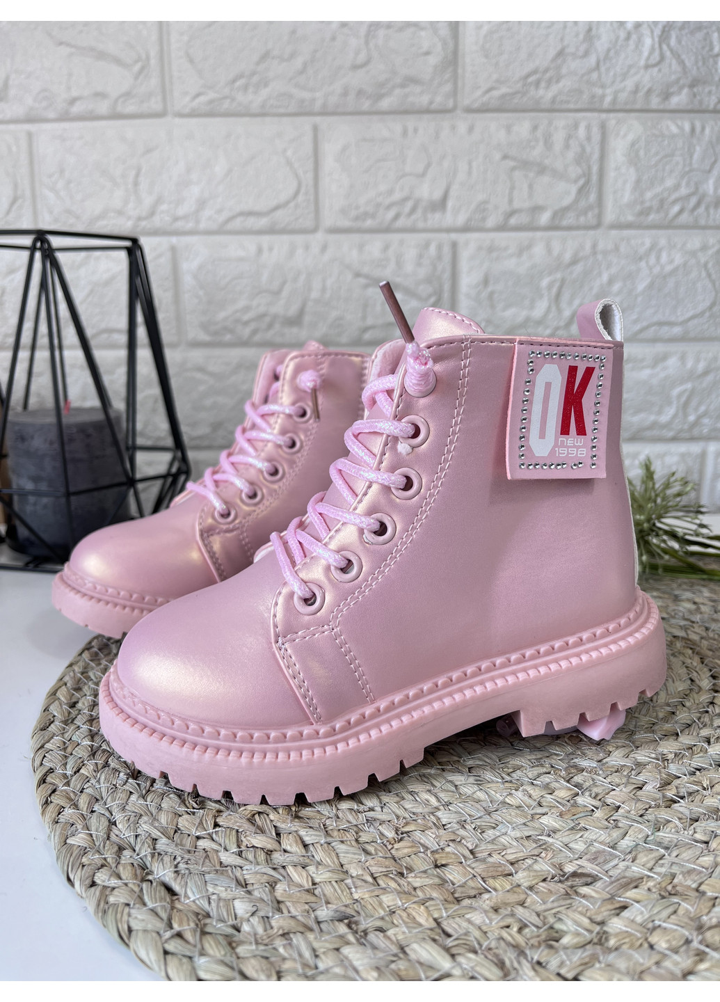 Розовые кэжуал осенние ботинки для девочки BBT