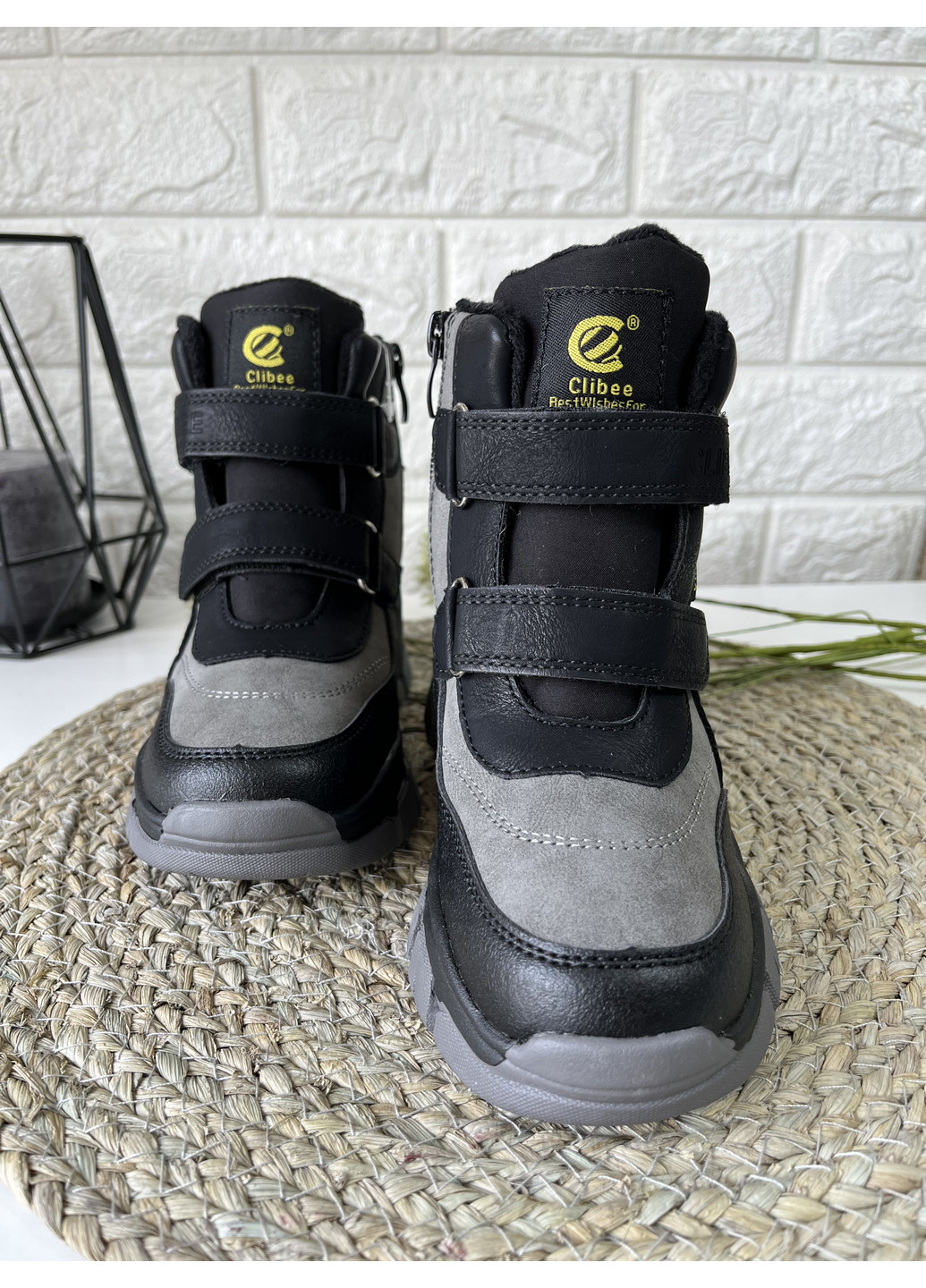 Черные кэжуал осенние ботинки для мальчика Clibee
