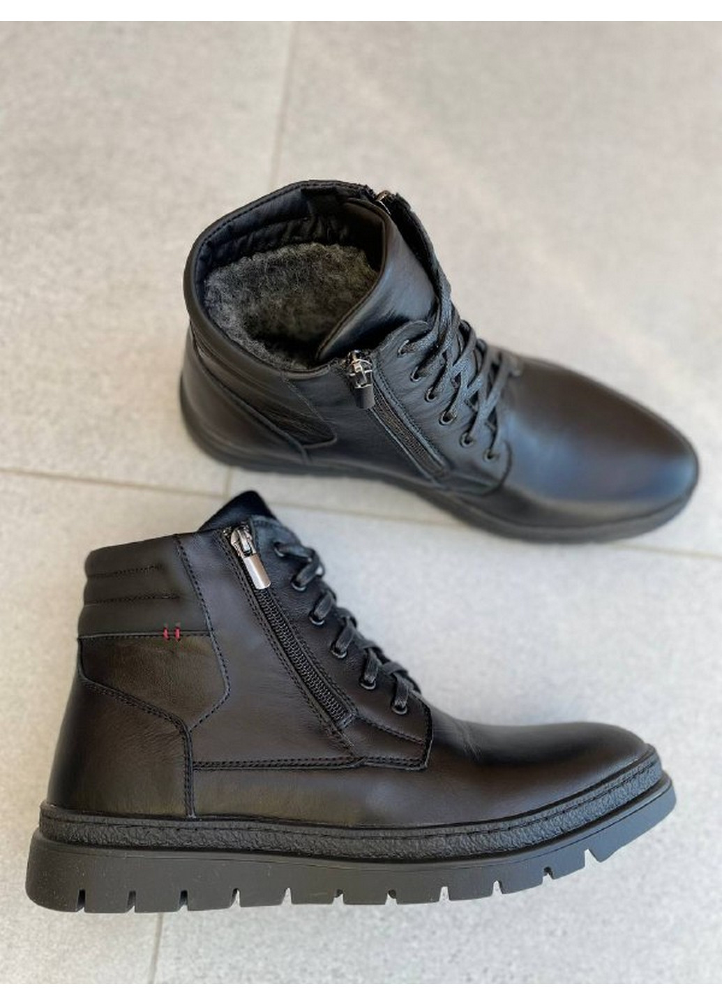 Черные зимние мужские кожаные ботинки 41 VZUTIK