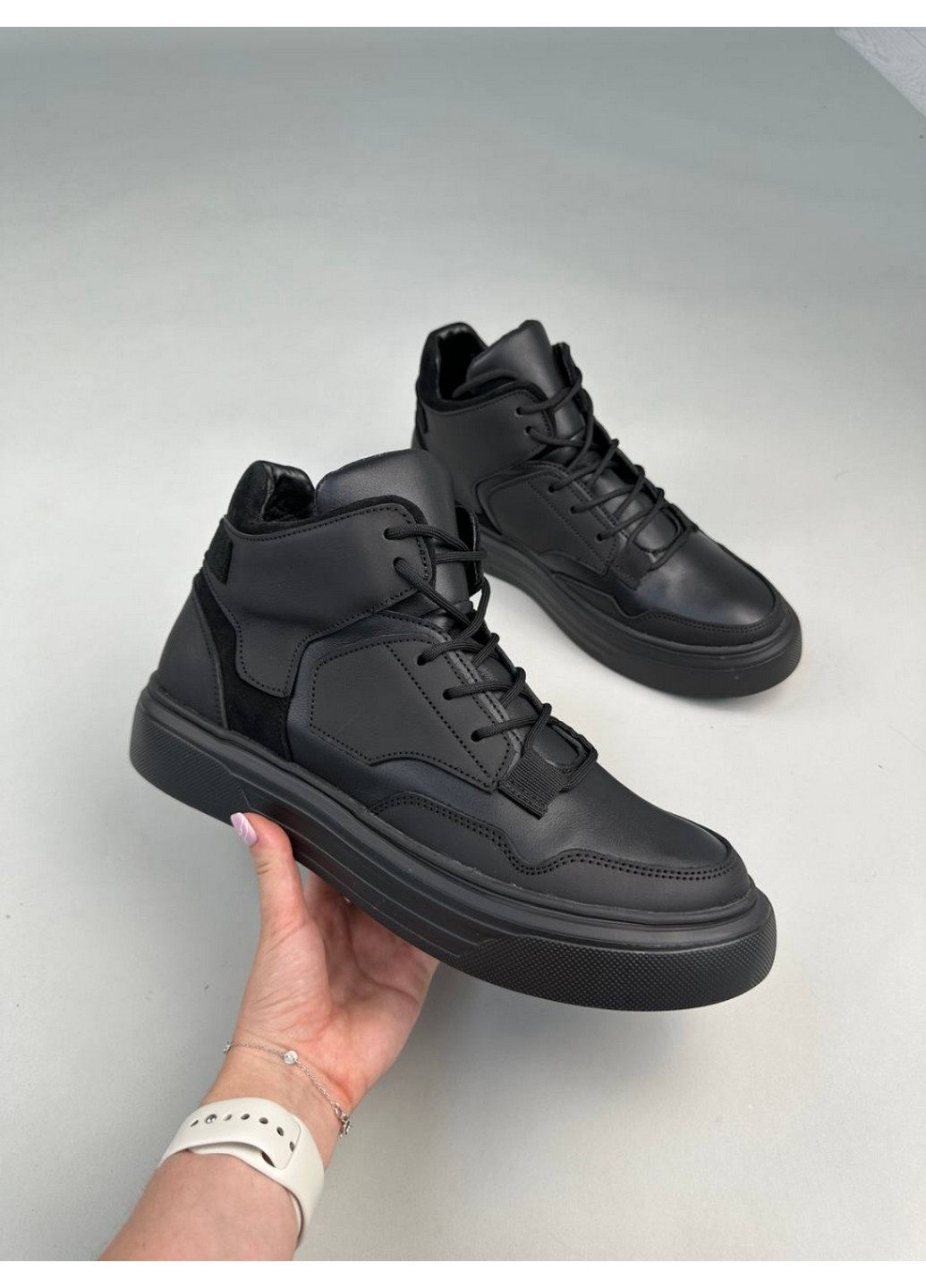 Черные осенние мужские кожаные ботинки 41 VZUTIK