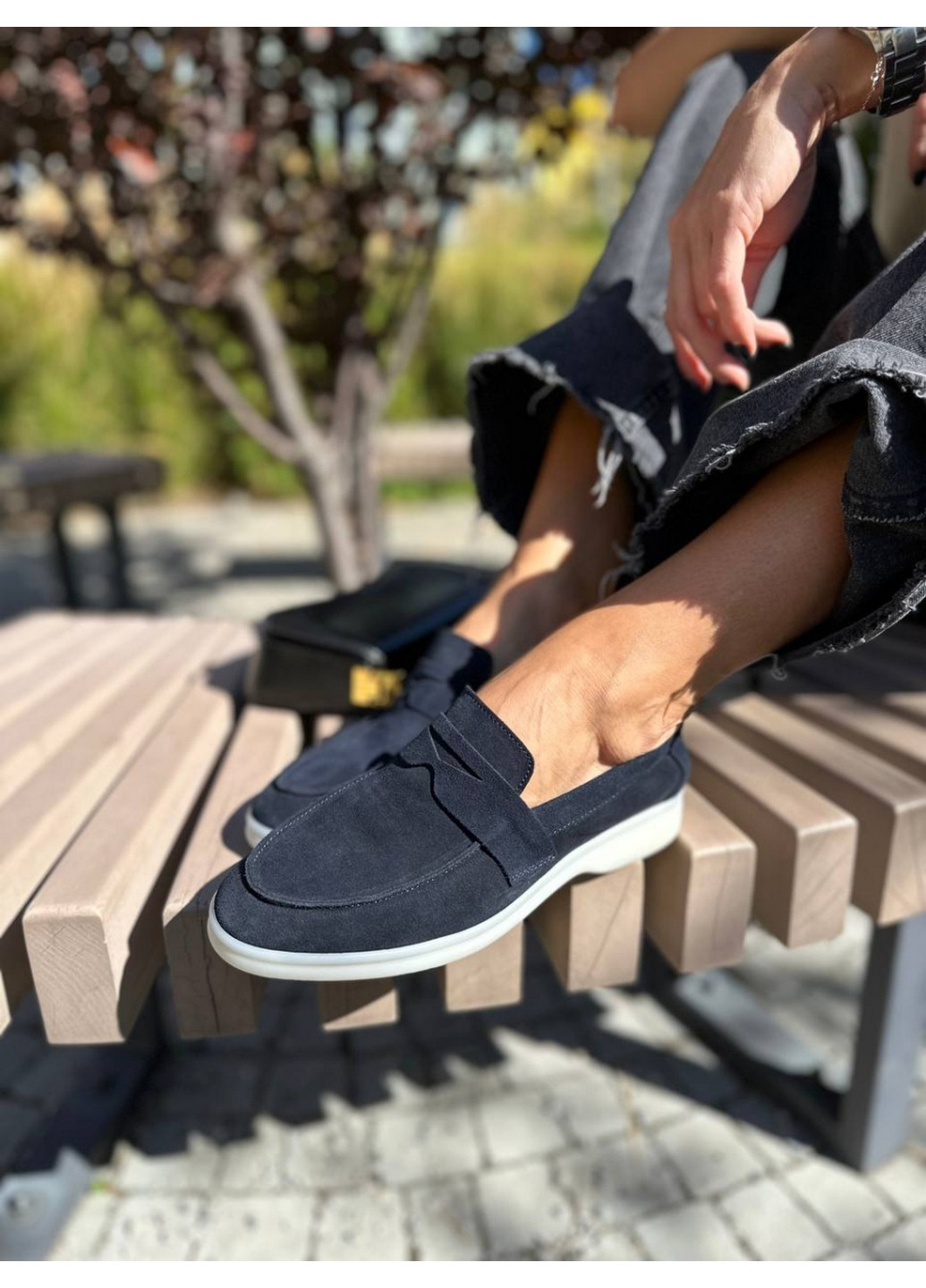 VZUTIK Женские замшевые лоферы 40 темно-синий з натуральная замша, украина — демисезон (262375261)