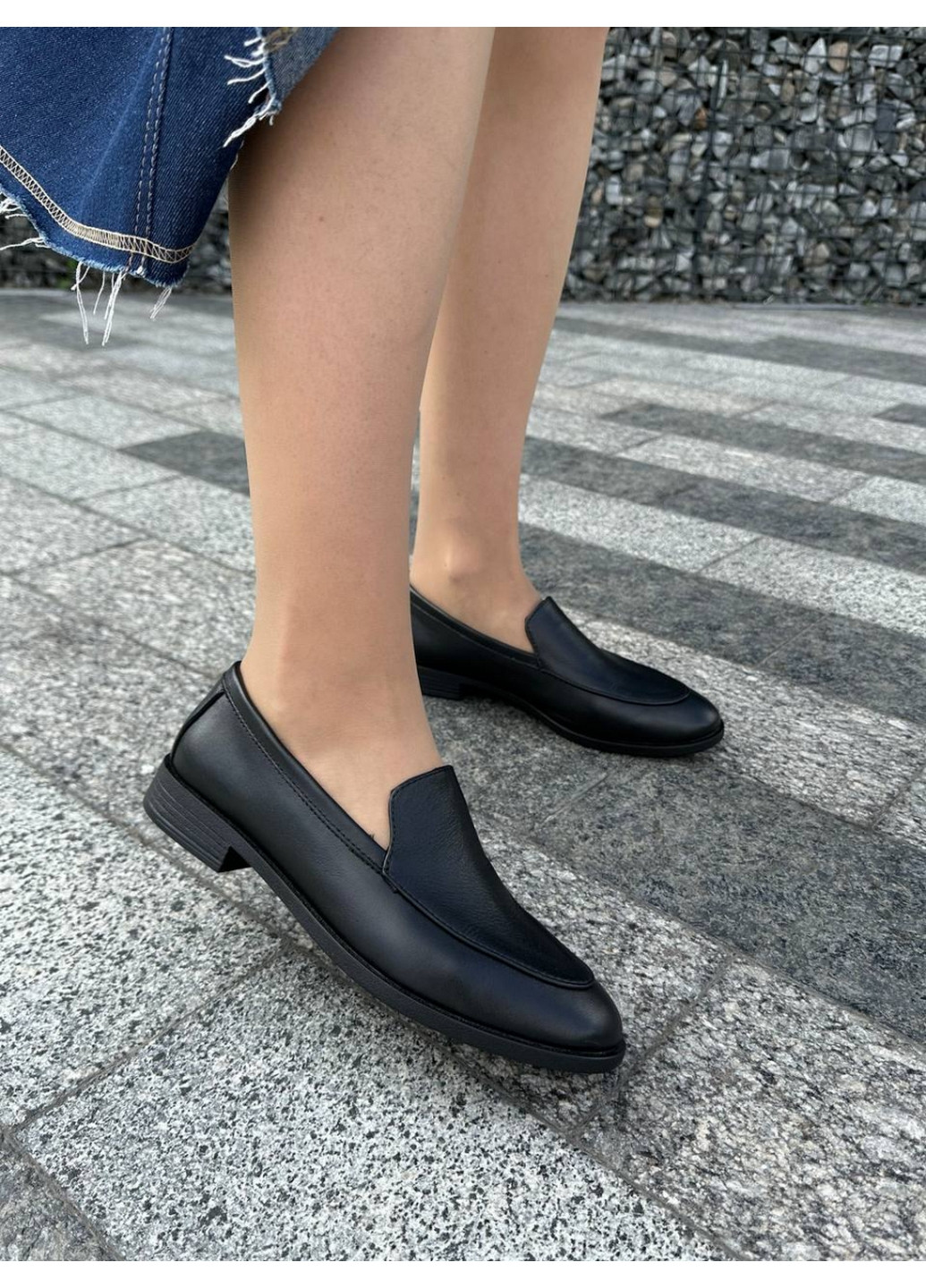 VZUTIK Жіночі шкіряні лофери 38 чорний з натуральна шкіра, україна — демісезон (262374983)