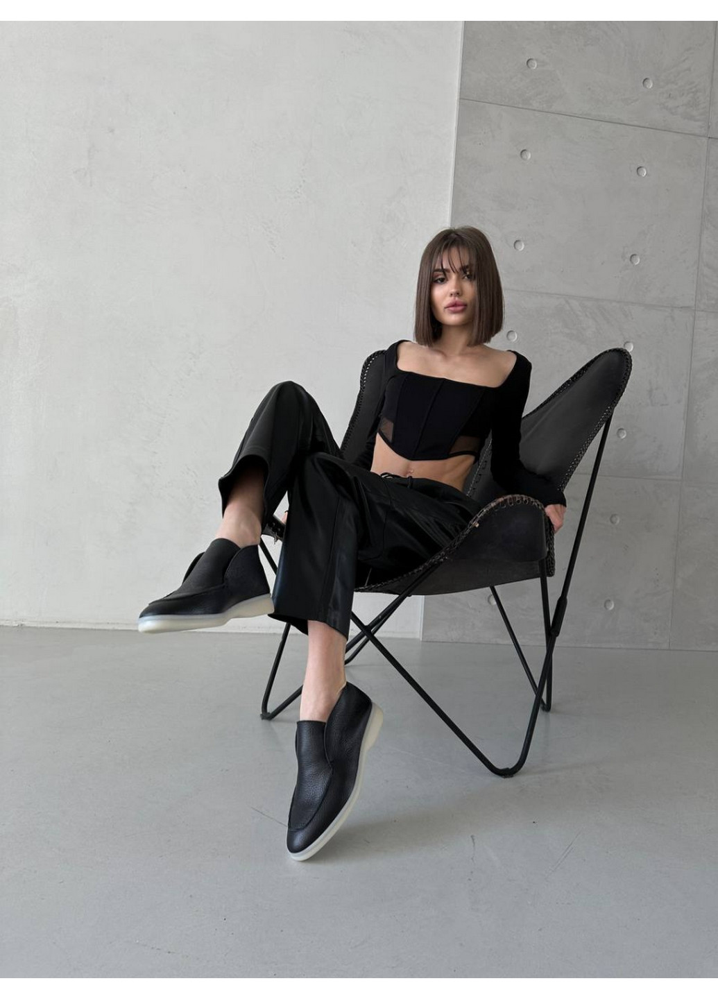 VZUTIK Жіночі шкіряні лофери 40 чорний з натуральна шкіра, україна — демісезон (262375484)