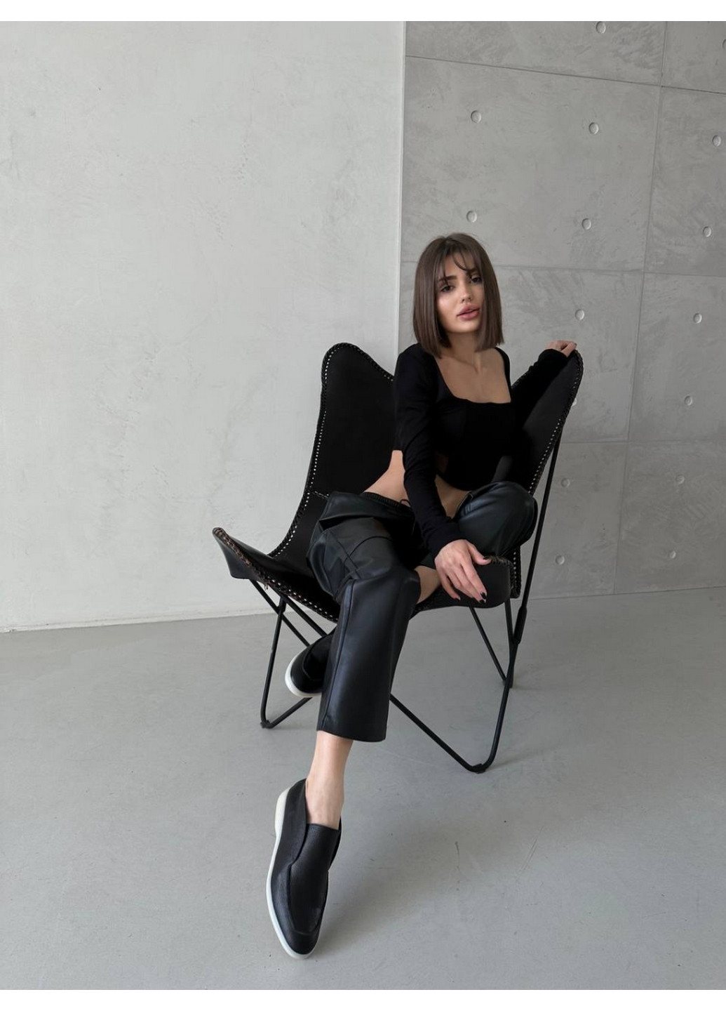 VZUTIK Жіночі шкіряні лофери 40 чорний з натуральна шкіра, україна — демісезон (262375484)