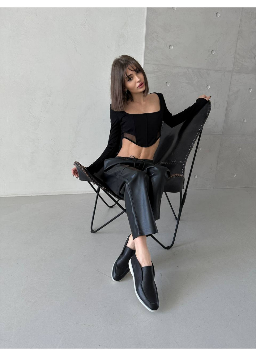 VZUTIK Жіночі шкіряні лофери 40 чорний з натуральна шкіра, україна — демісезон (262375484)