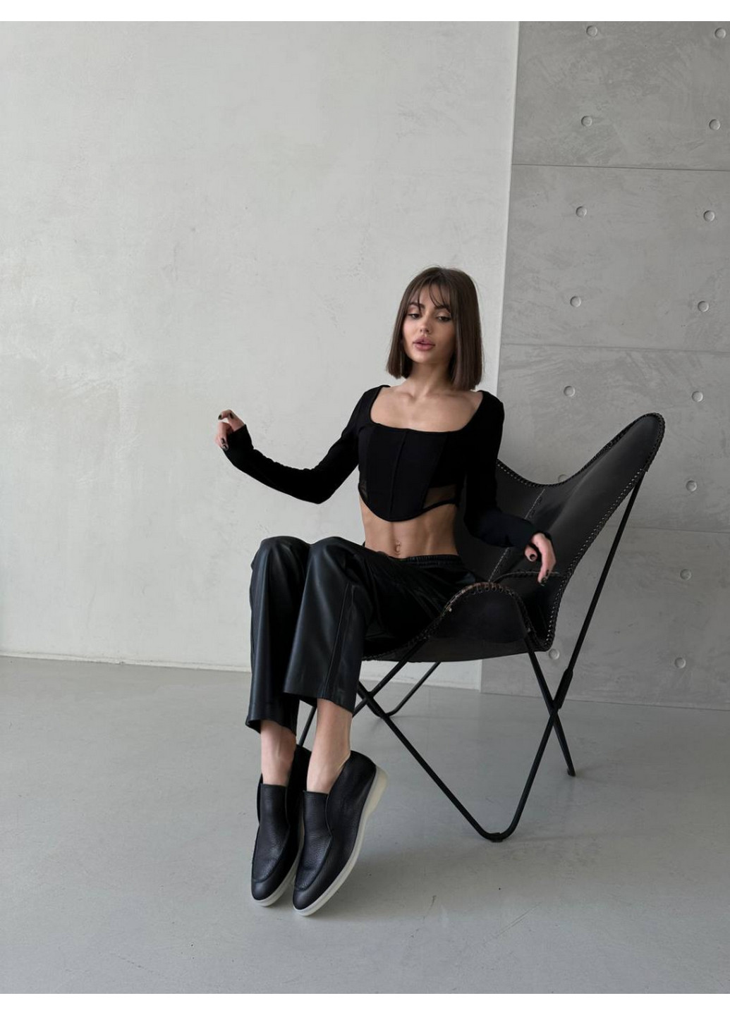 VZUTIK Жіночі шкіряні лофери 40 чорний з натуральна шкіра, україна — демісезон (262375484)