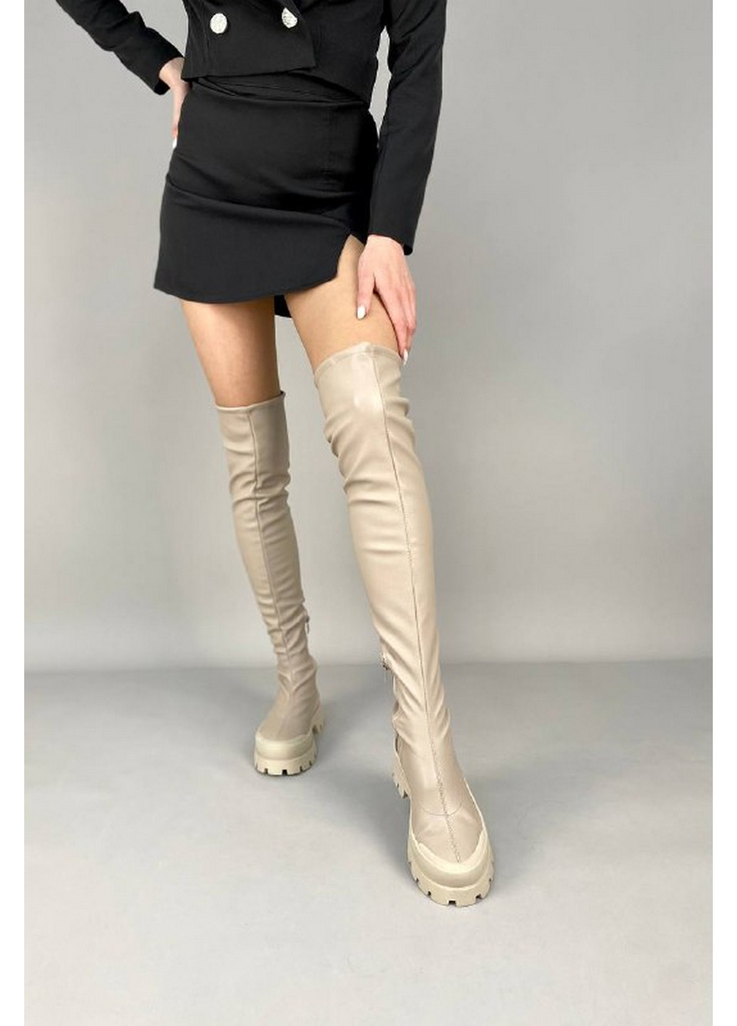 Жіночі чоботи панчохи стрейч шкіра 37 VZUTIK (262375496)
