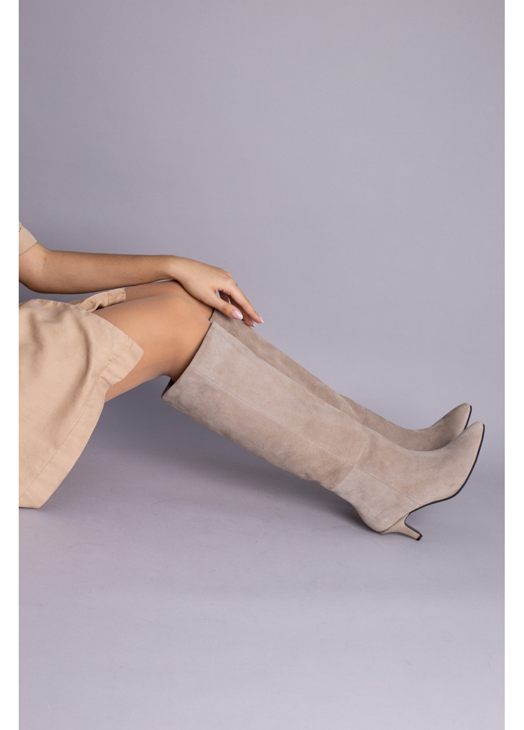 Осенние женские замшевые сапоги-трубы 36 VZUTIK