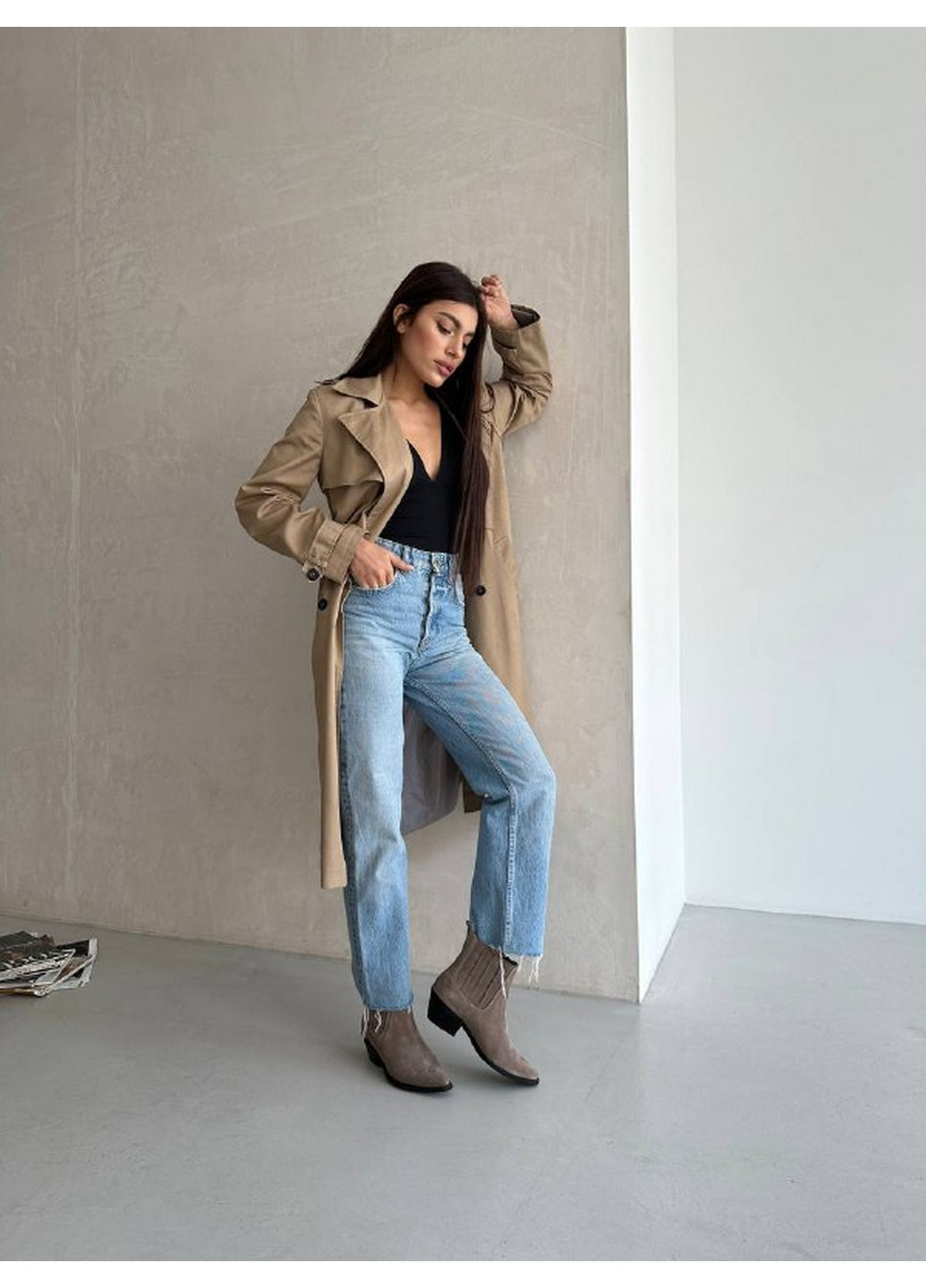 Осенние женские замшевые казаки на каблуке 41 VZUTIK