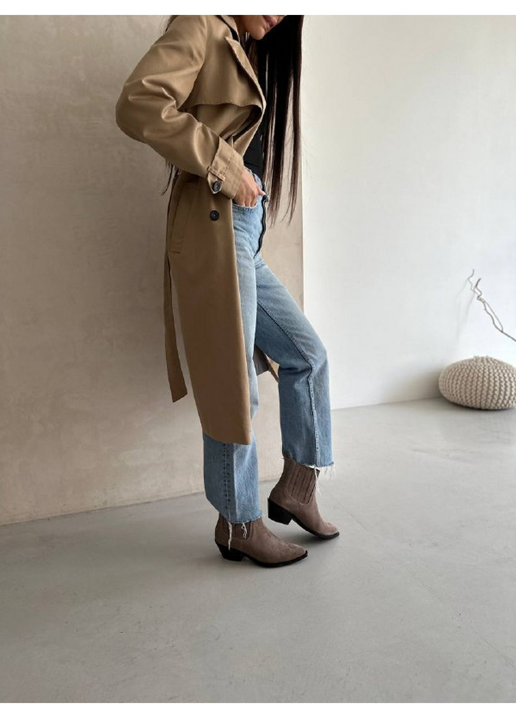 Осенние женские замшевые казаки на каблуке 41 VZUTIK