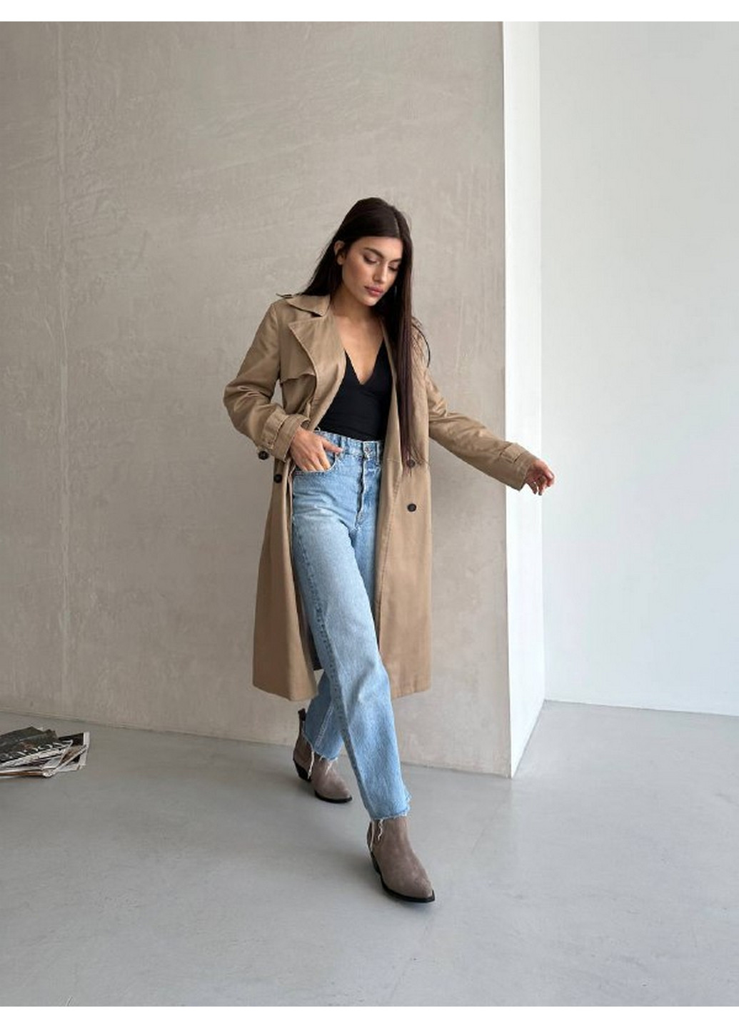 Осенние женские замшевые казаки на каблуке 41 VZUTIK