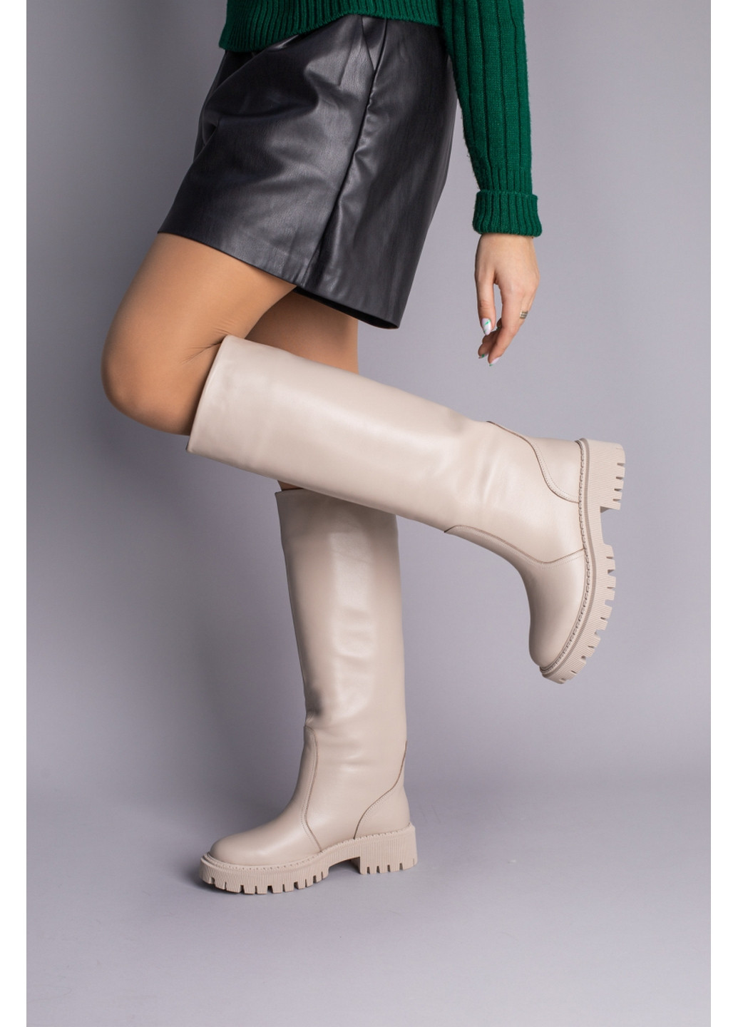 Жіночі шкіряні чоботи-труби 39 VZUTIK (262374667)
