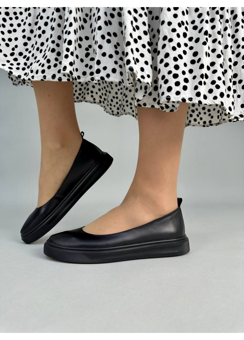 Жіночі жіночі шкіряні балетки 38 VZUTIK | чорні натуральна шкіра (262375689)