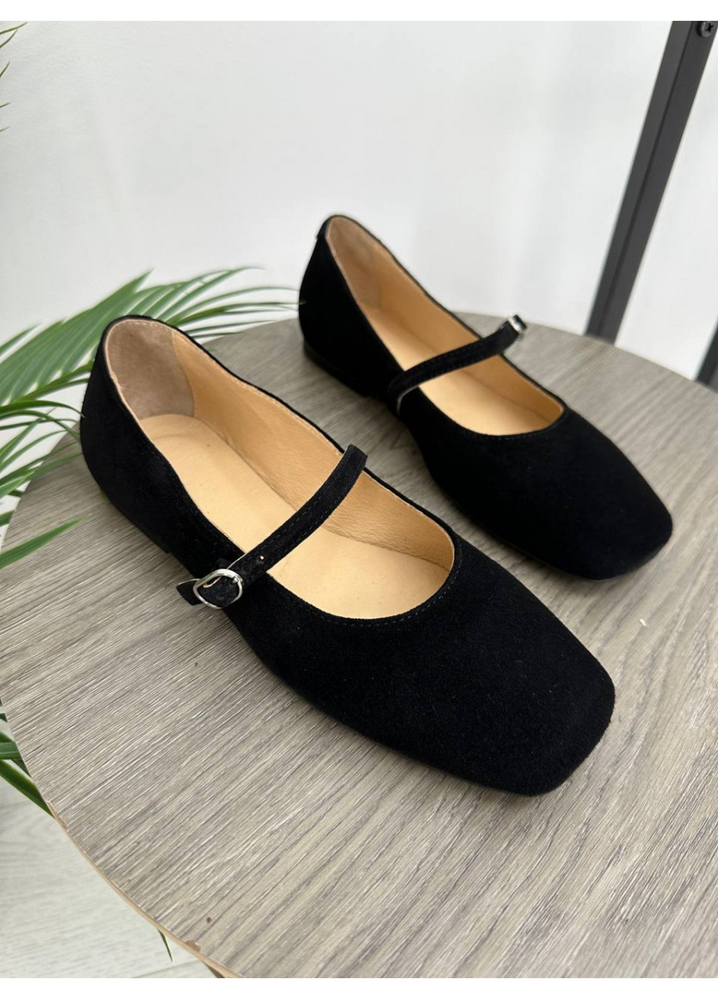 Жіночі жіночі замшеві балетки 36 VZUTIK | чорні натуральна замша (262375625)