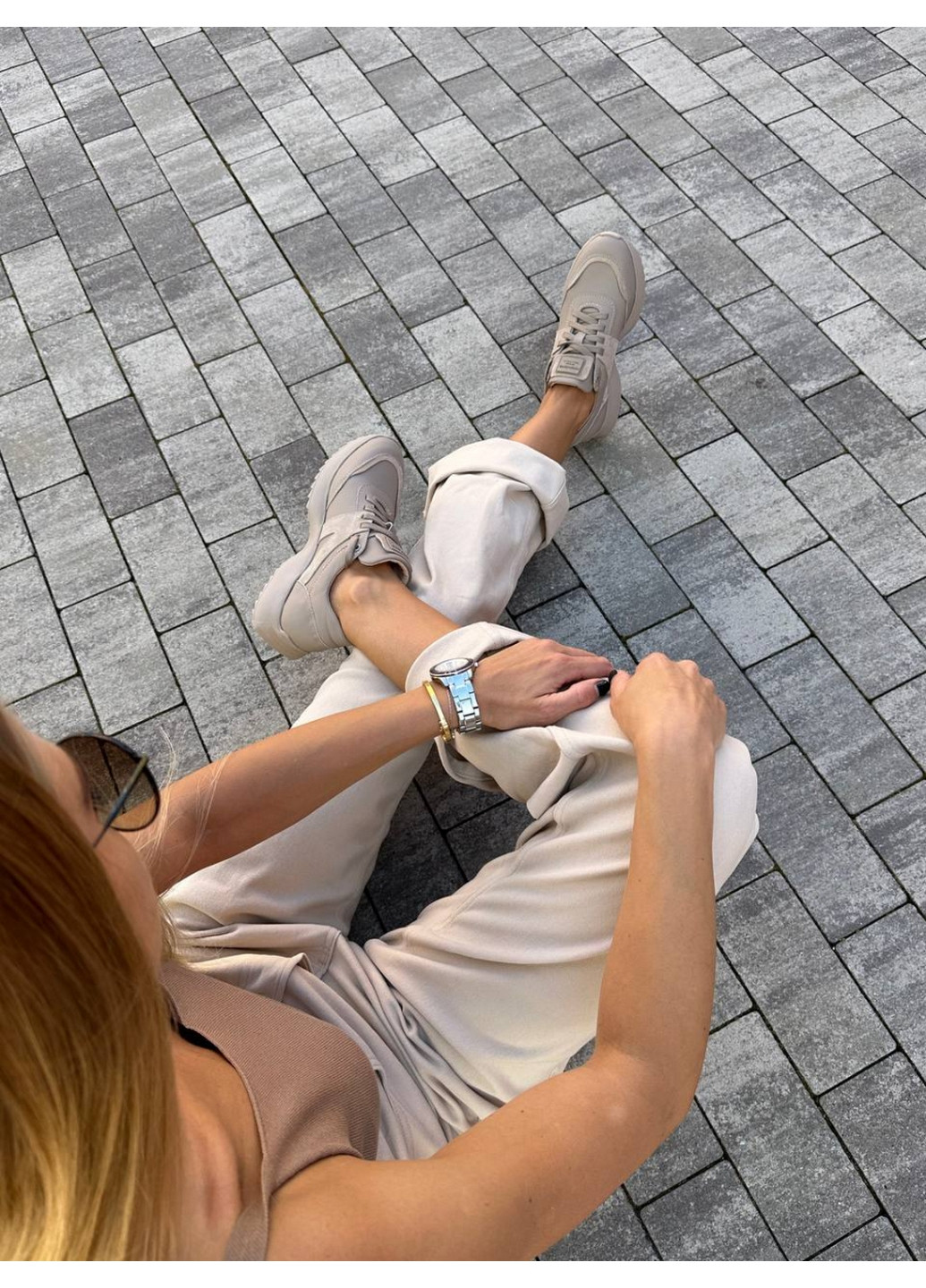 Женские кожаные кроссовки 36 VZUTIK бежевые демисезоны (262374740)