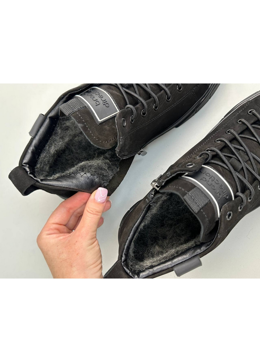 Черные зимние мужские ботинки из нубука 41 VZUTIK