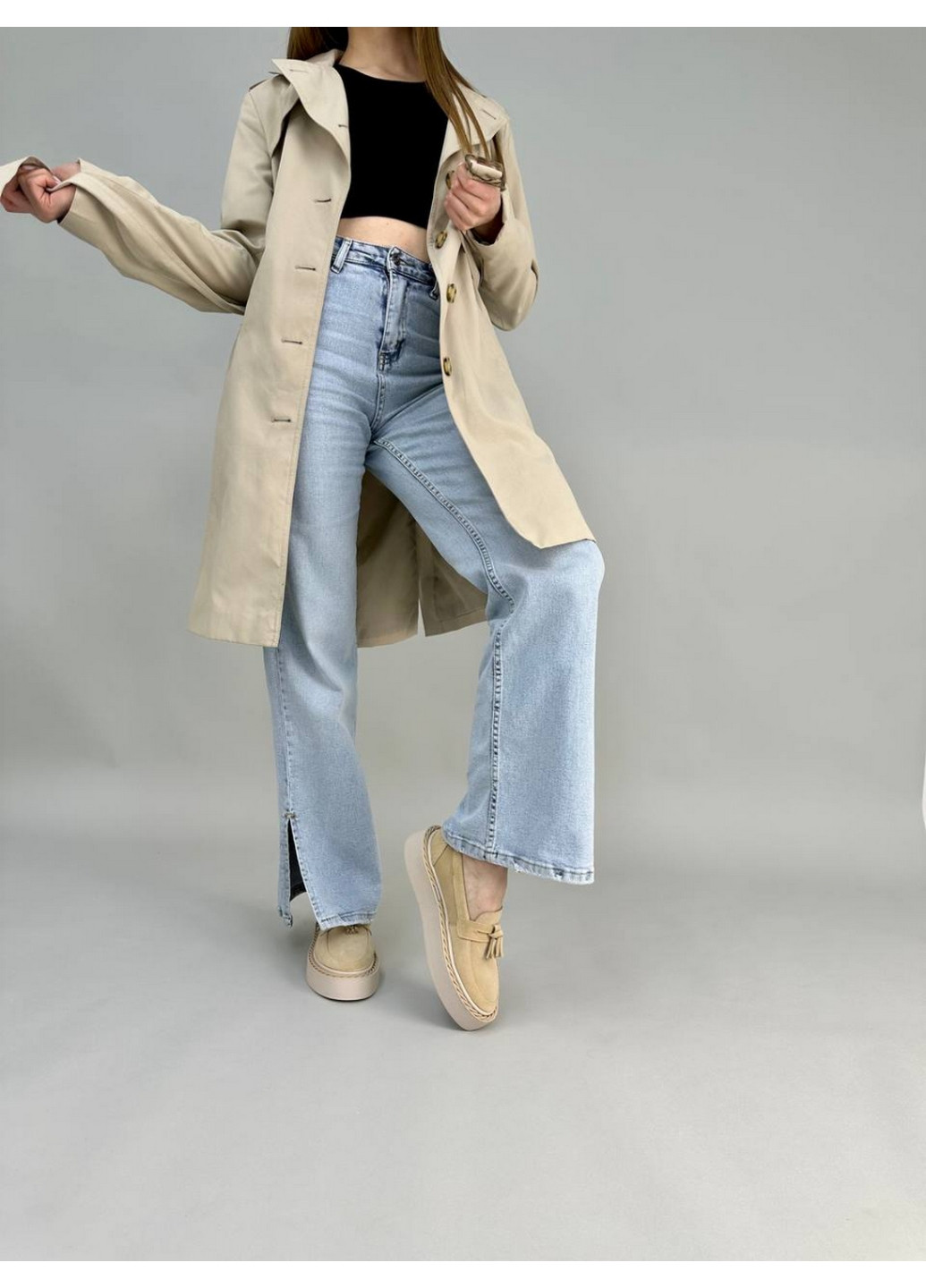 VZUTIK Женские замшевые лоферы 37 песочный з натуральная замша, украина — демисезон (262378421)