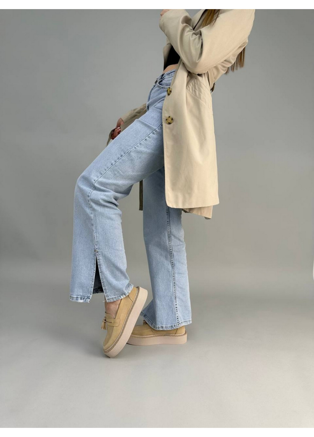 VZUTIK Женские замшевые лоферы 37 песочный з натуральная замша, украина — демисезон (262378421)