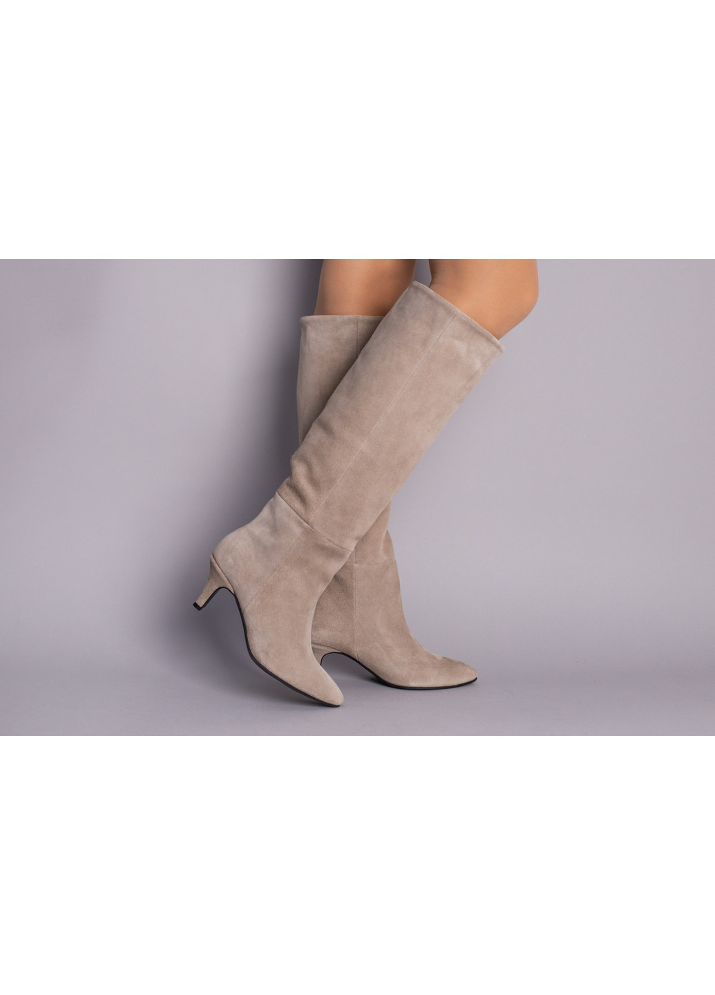 Осенние женские замшевые сапоги-трубы 40 VZUTIK