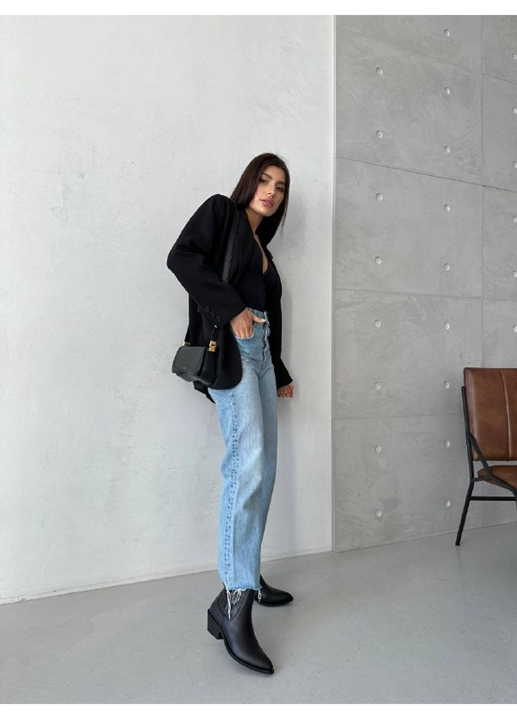 Жіночі шкіряні козаки на підборах 37 VZUTIK (262378574)