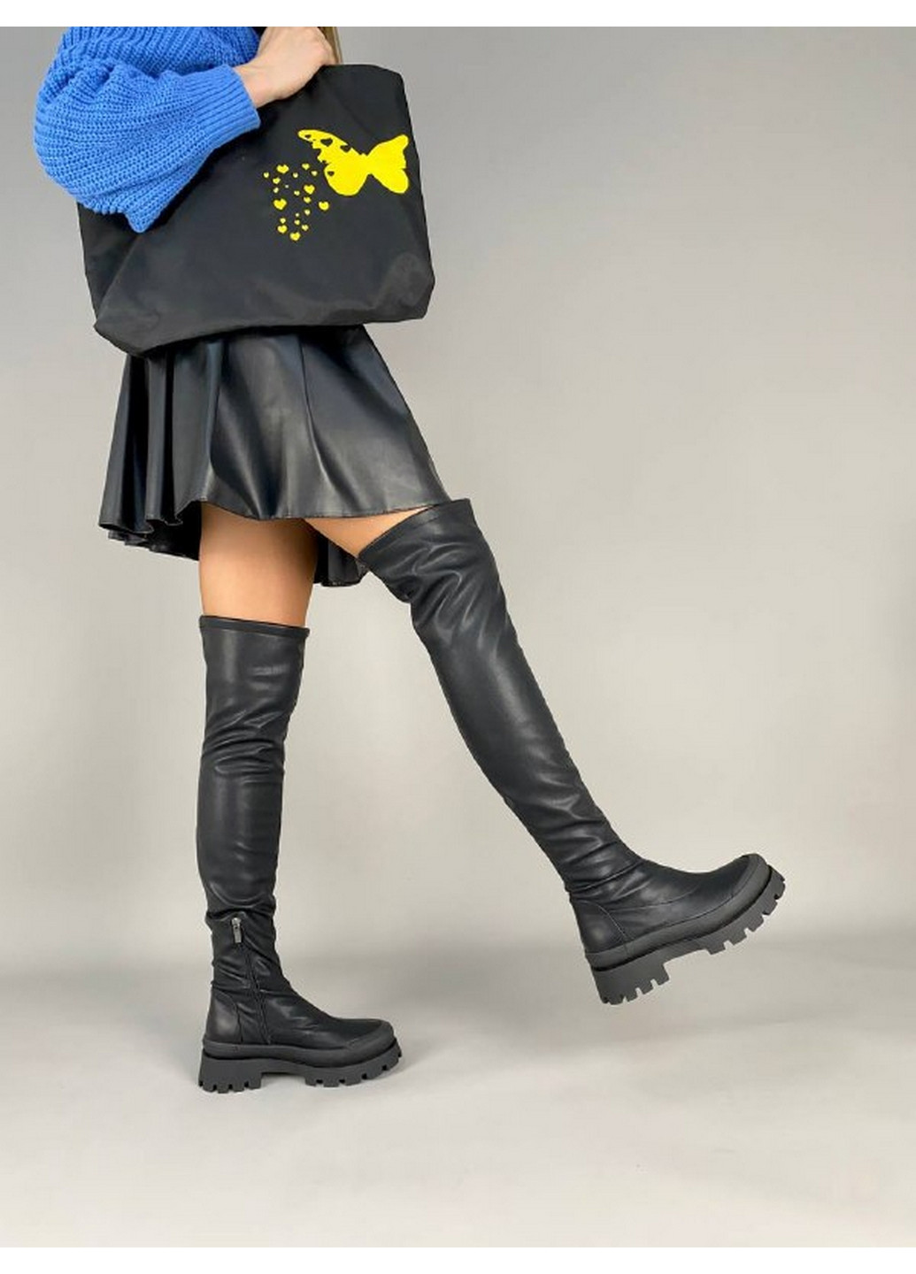 Жіночі чоботи панчохи стрейч шкіра 39 VZUTIK (262378492)