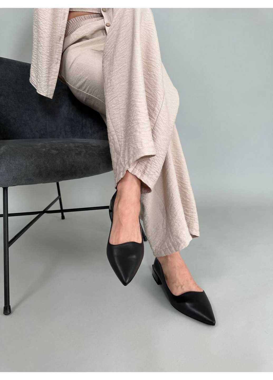 Жіночі жіночі шкіряні балетки 36 VZUTIK | чорні натуральна шкіра (262377356)