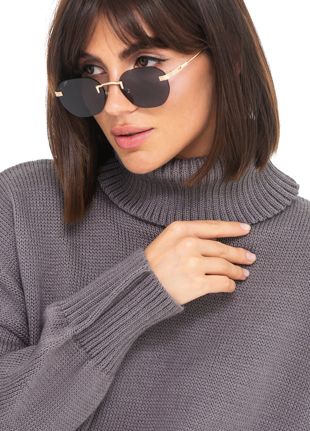 Серый свободный женский свитер SVTR